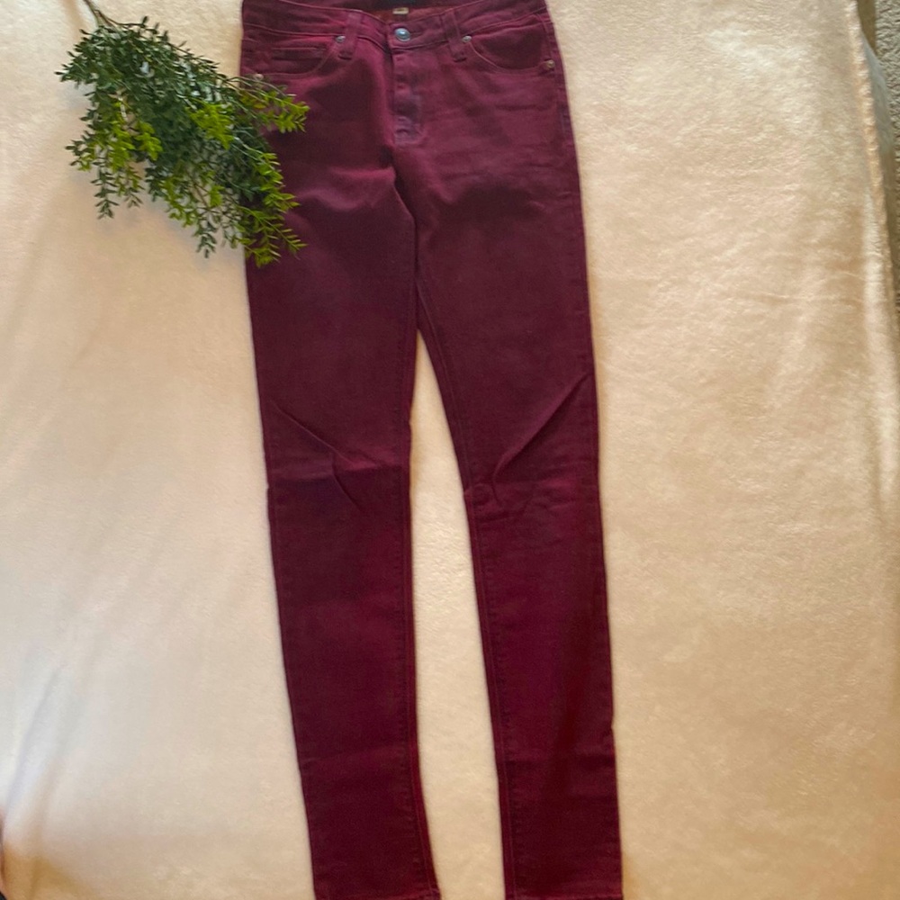 Burgundy Stretch Skinny Jeans